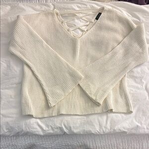 Cream V neck sweater